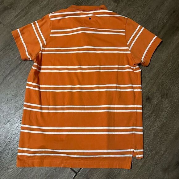 Vintage Trailer Mens Orange Striped Polo Vintage Fit Cotton Size Medium - Picture 6 of 11